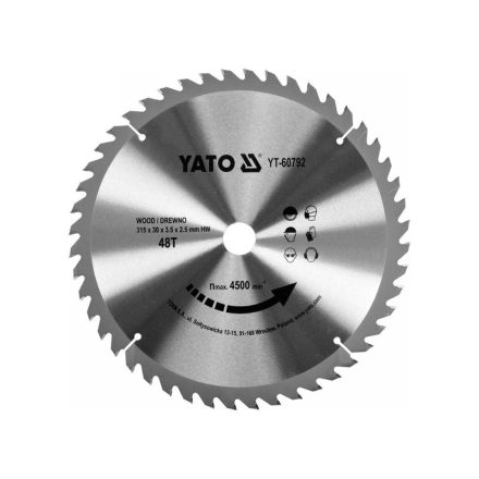 YATO Pílový kotúč na drevo 315 x 30 x 2,5 mm / 48T