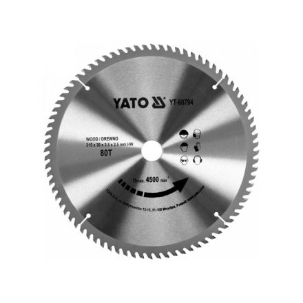 YATO Pílka na drevo 315 x 30 x 2,5 mm / 80T