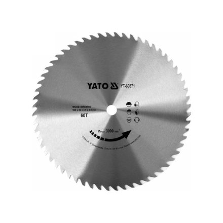 YATO Pilový kotúč na drevo 500 x 32 x 2,9 mm / 60T