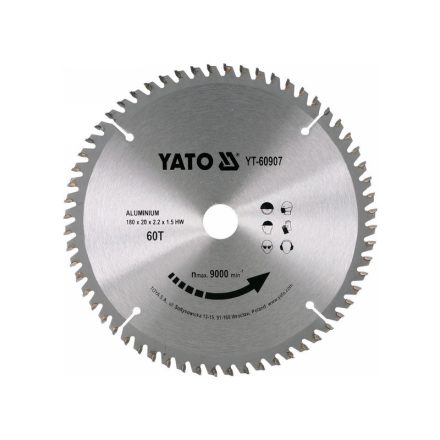 YATO Pílací kotúč na hliník 180 x 20 x 1,5 mm / 60T