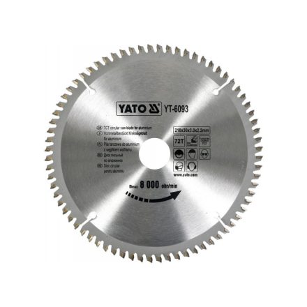 YATO Pilový kotúč na hliník 210 x 30 x 2,2 mm / 72T