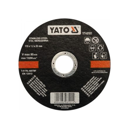 YATO Rezný kotúč na kov 115 x 1,2 x 22 mm nerez