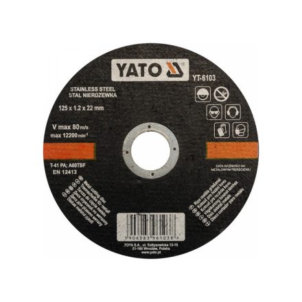 YATO Brúsny kotúč na kov 125 x 1,2 x 22 mm nerez