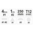 Sada pilníkov YATO 5-dielna 250 mm / #1 hrubá