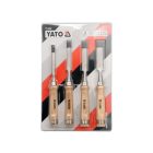 YATO Sada dlát na drevo 4 kusy s drevenou rukoväťou (10-16-20-25 mm)