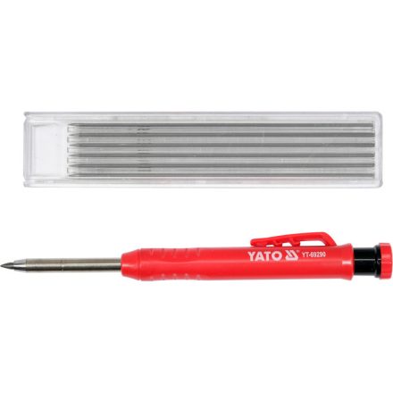 YATO Drevená stavebná ceruzka s kovovým obalom nabitá 150 mm + 6 náplní