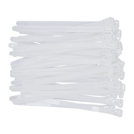 YATO Uvoľniteľná káblová väzba 7,6 x 150 mm biela (100 ks)