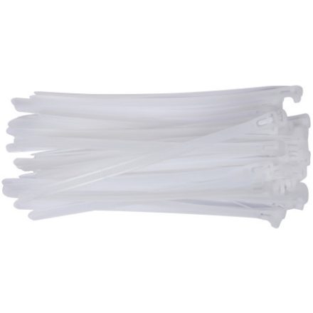 YATO Uvoľniteľné káblové zväzky 7,6 x 200 mm biely (100 ks)