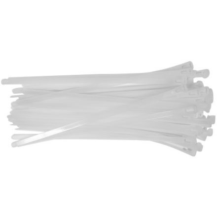 YATO Uvoľniteľná káblová zväzka 7,6 x 250 mm biela (100 ks)