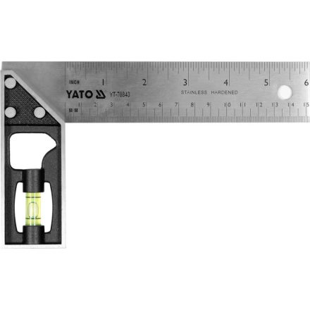 YATO Pravý uhol 150 mm s vodováhou