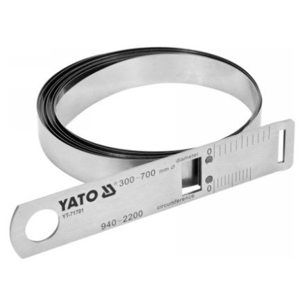 YATO Presný merací pás (+-0,01 mm), priemer 300-700 mm, obvod 940-2200 mm inox