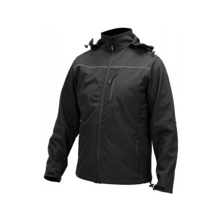YATO bezpečnostná softshellová bunda s kapucňou, čierna, veľkosť 2XL, 3 vrecká