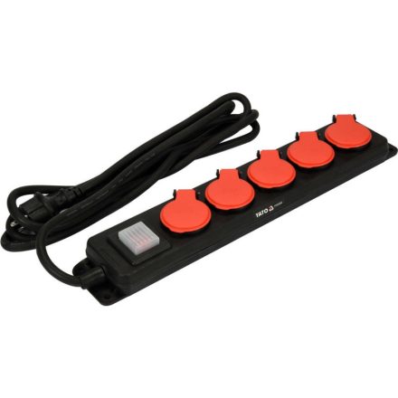YATO Elektrický predlžovací 5-rozdeľovač 3 m 3 x 1,5 mm2