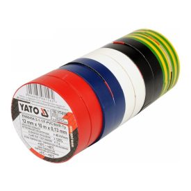YATO Izolačná páska 12 x 0,13 mm x 10 m päť farieb (10 ks)   YATO Izolačná páska 12 x 0,13 mm x 10 m päť farieb (10 ks)