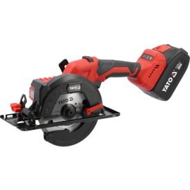 YATO Bezdrôtová kotúčová píla 140 mm bezuhlíková 18 V (2 x 4,0 Ah batéria + nabíjačka)   YATO Bezdrôtová kotúčová píla 140 mm bezuhlíková 18 V (2 x 4,0 Ah batéria + nabíjačka)