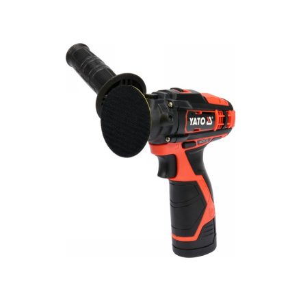 YATO Akumulátorová leštička 80 mm 12 V Li-Ion (1 x 2,0 Ah batéria + nabíjačka)