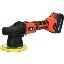 YATO Akumulátorová excentrická leštička 150 mm bez uhlíkovej kefky 18 V Li-Ion (1 x 3,0 Ah akumulátor + nabíjačka)   YATO Akumulátorová excentrická leštička 150 mm bez uhlíkovej kefky 18 V Li-Ion (1 x 3,0 Ah akumulátor + nabíjačka)