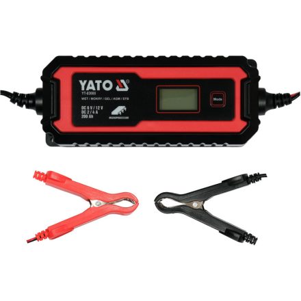 YATO Nabíjačka batérií 6/12 V 2/4 A max. LCD displej s kapacitou 200 Ah