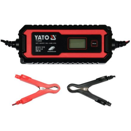 YATO Nabíjačka batérií 6/12 V 2/4 A max. LCD displej s kapacitou 200 Ah