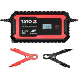 YATO Nabíjačka batérií 6/12 V 2/10 A max. LCD displej s kapacitou 200 Ah   YATO Nabíjačka batérií 6/12 V 2/10 A max. LCD displej s kapacitou 200 Ah
