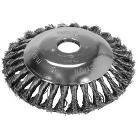 YATO Naklonená kovová kefa 150 x 25,4 mm pre kosačku, vyčíňovač obrubníka   YATO Naklonená kovová kefa 150 x 25,4 mm pre kosačku, vyčíňovač obrubníka